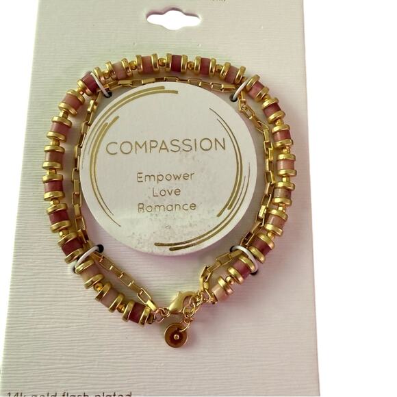 Unwritten Compassion Empower Love Romance Gold Beaded Bracelet NEW - Picture 1 of 5